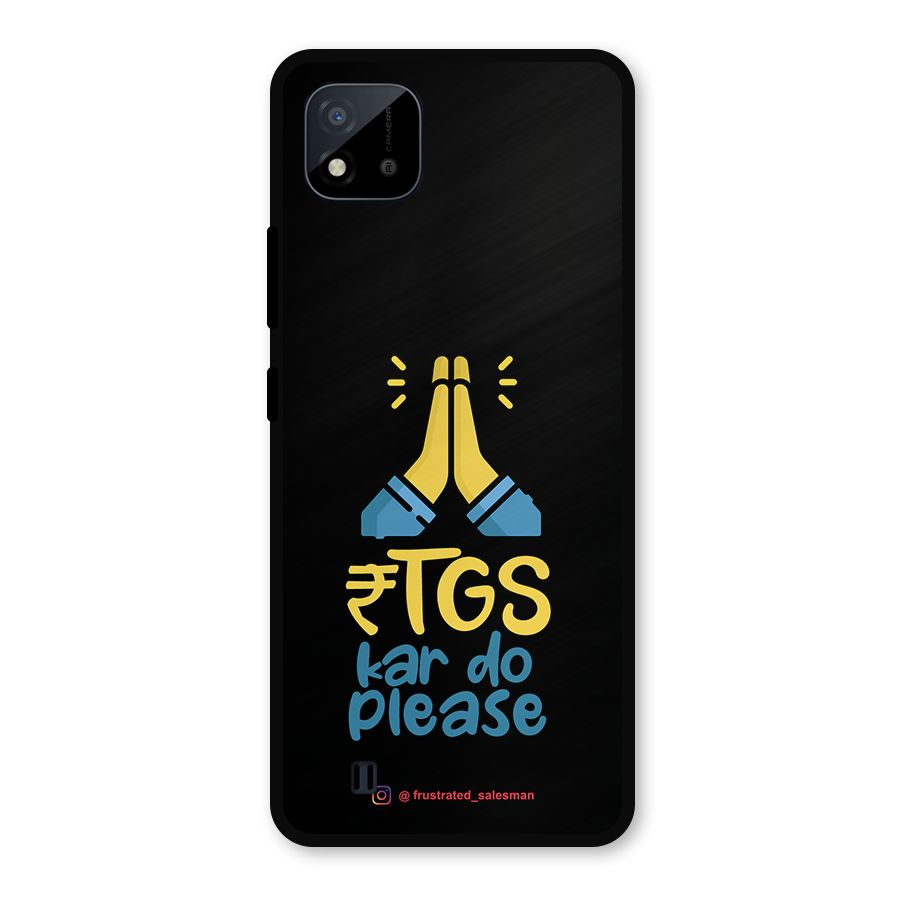 RTGS Kar Do Please Black Metal Back Case for Realme C11 2021