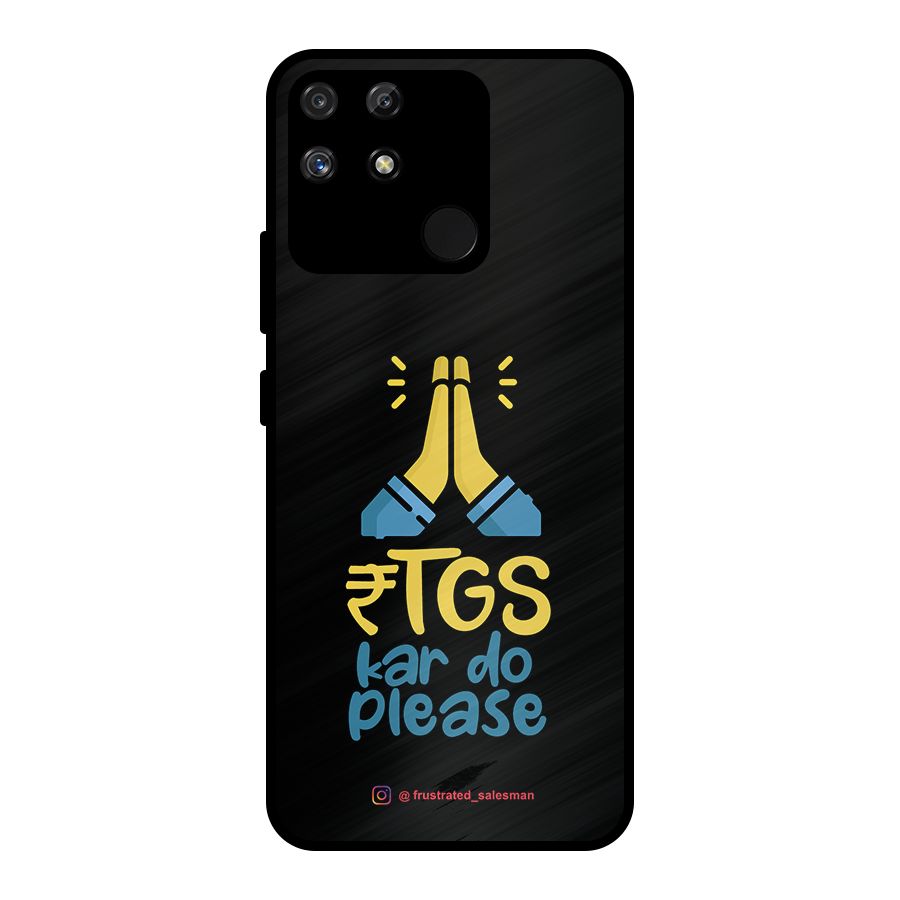 RTGS Kar Do Please Black Metal Back Case for Realme Narzo 50A