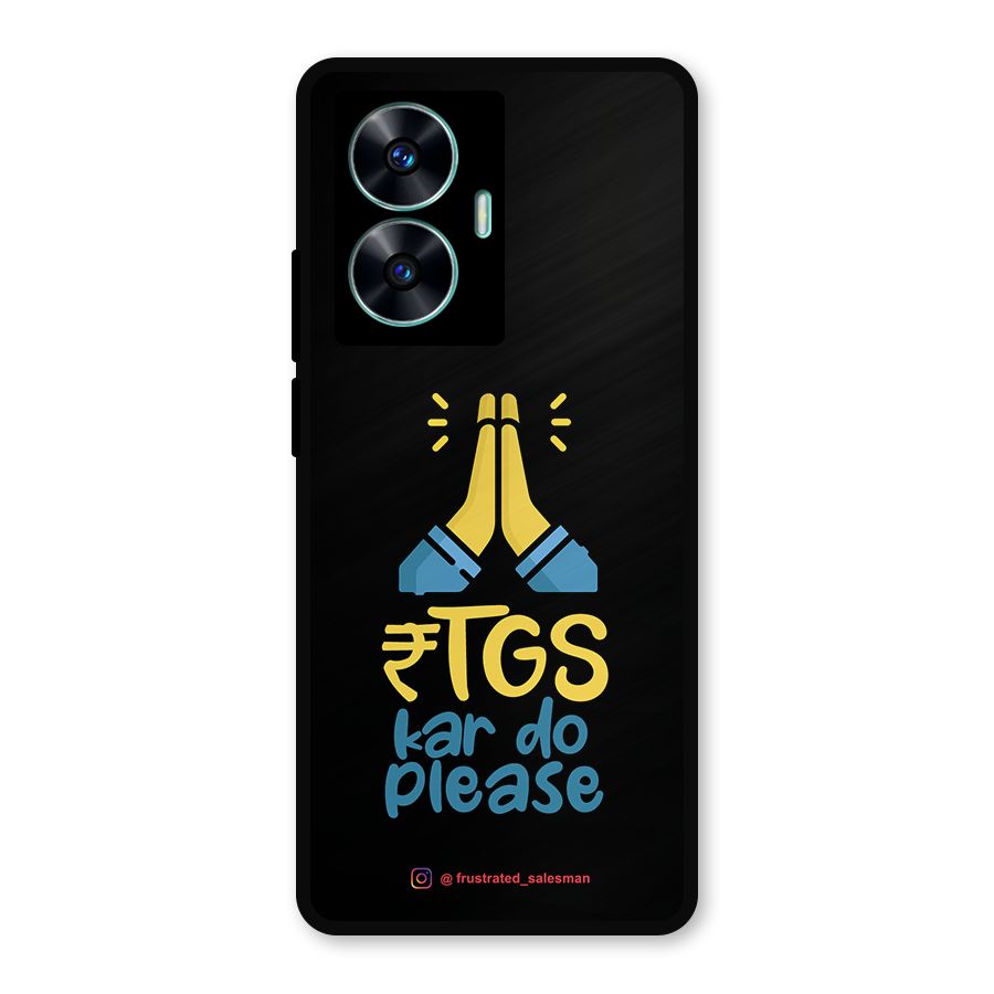 RTGS Kar Do Please Black Metal Back Case for Realme Narzo N55