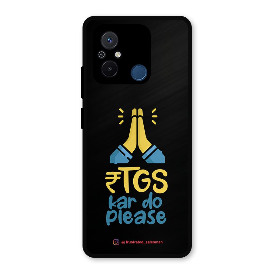 RTGS Kar Do Please Black Metal Back Case for Redmi 12C