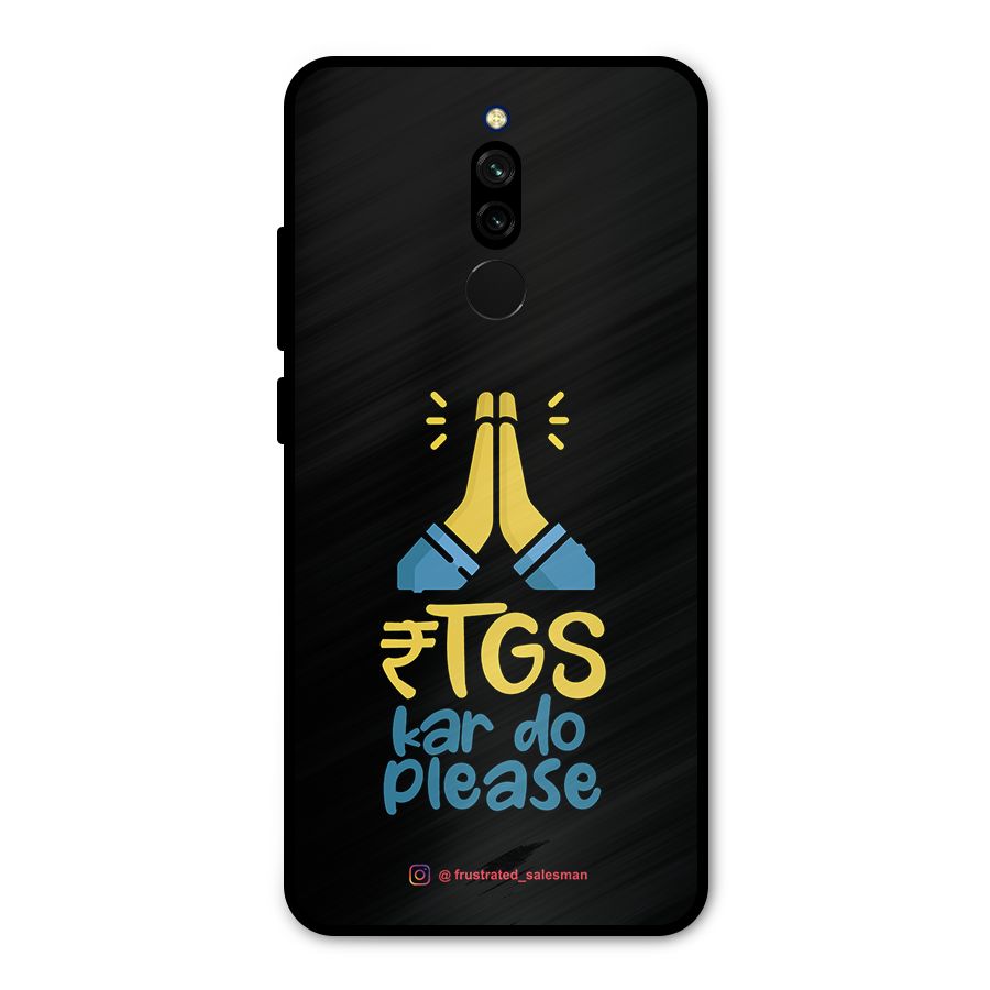 RTGS Kar Do Please Black Metal Back Case for Redmi 8