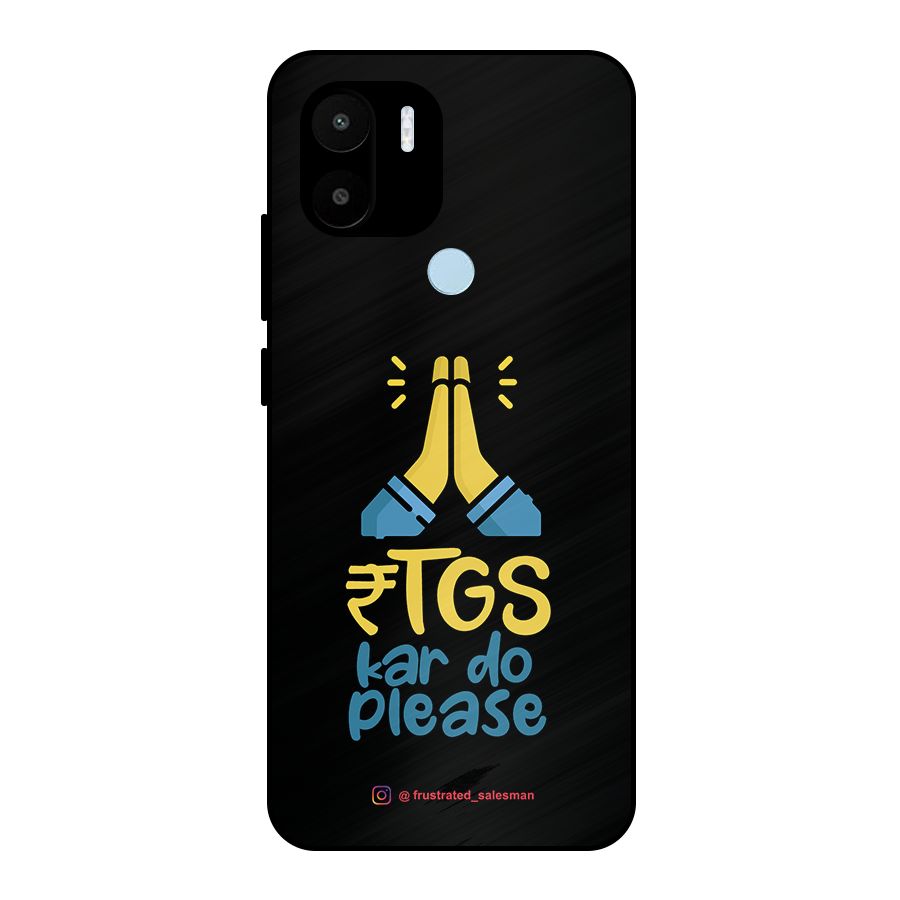 RTGS Kar Do Please Black Metal Back Case for Redmi A1+