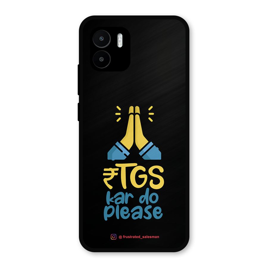RTGS Kar Do Please Black Metal Back Case for Redmi A1