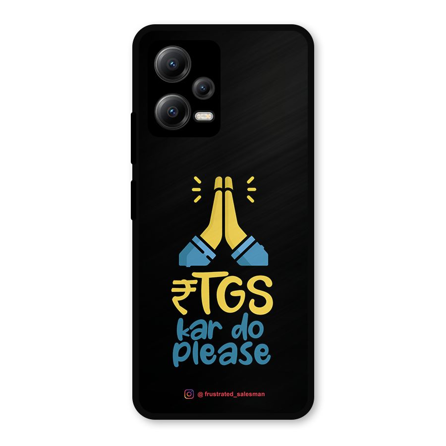 RTGS Kar Do Please Black Metal Back Case for Redmi Note 12 5G