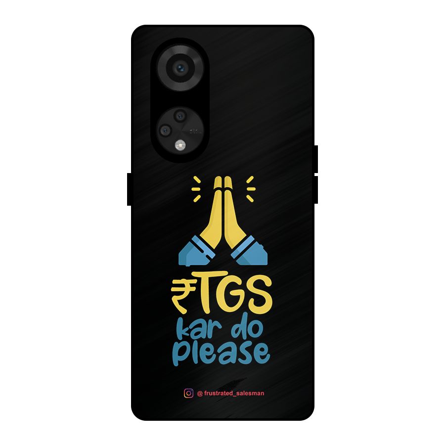 RTGS Kar Do Please Black Metal Back Case for Reno8 T 5G