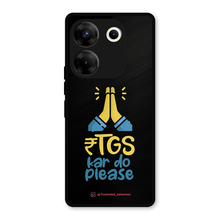 RTGS Kar Do Please Black Metal Back Case for Tecno Camon 20 Pro