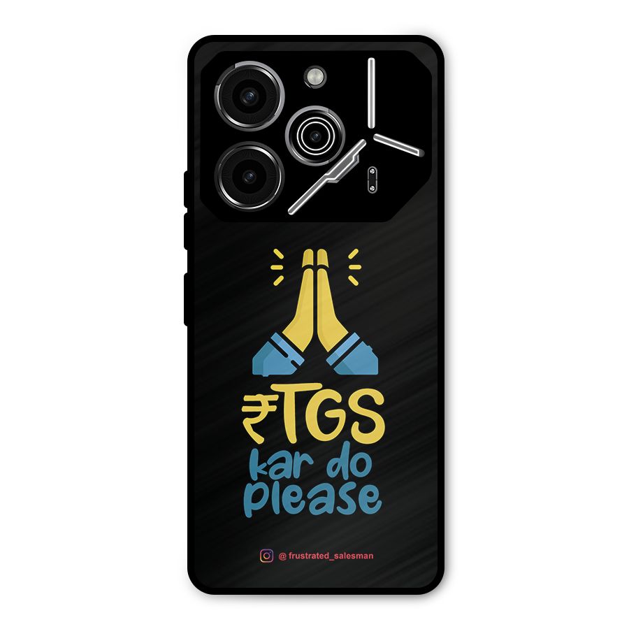 RTGS Kar Do Please Black Metal Back Case for Tecno Pova 6 Pro