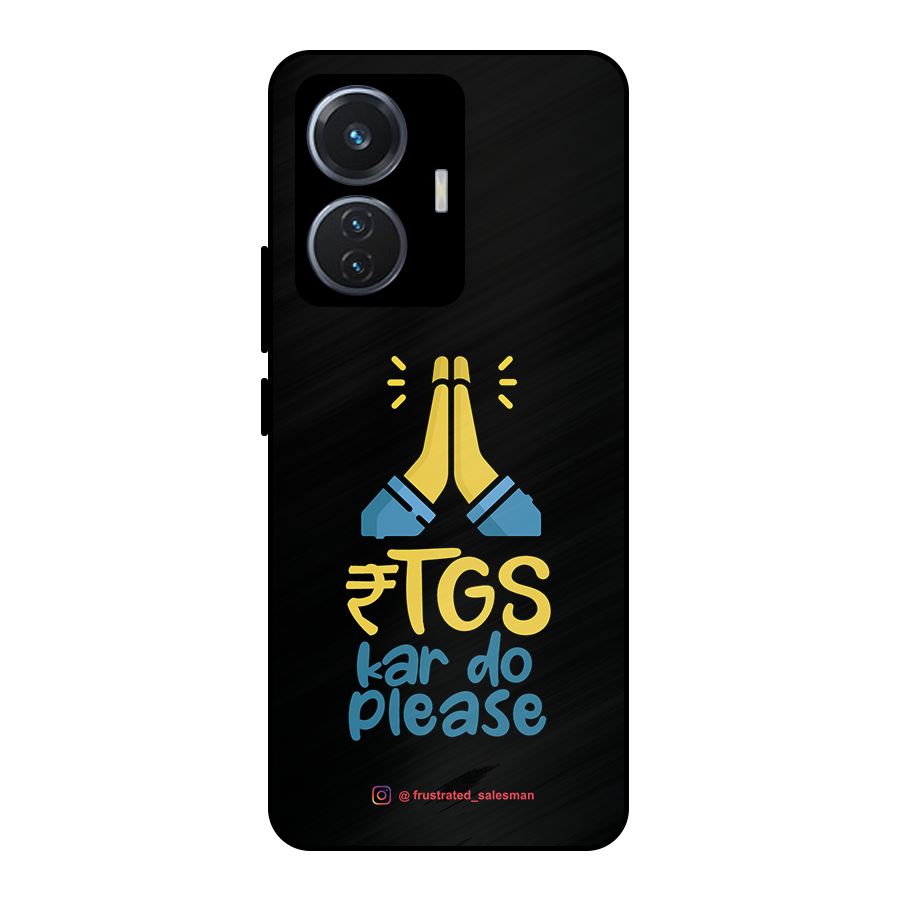 RTGS Kar Do Please Black Metal Back Case for Vivo T1 44W
