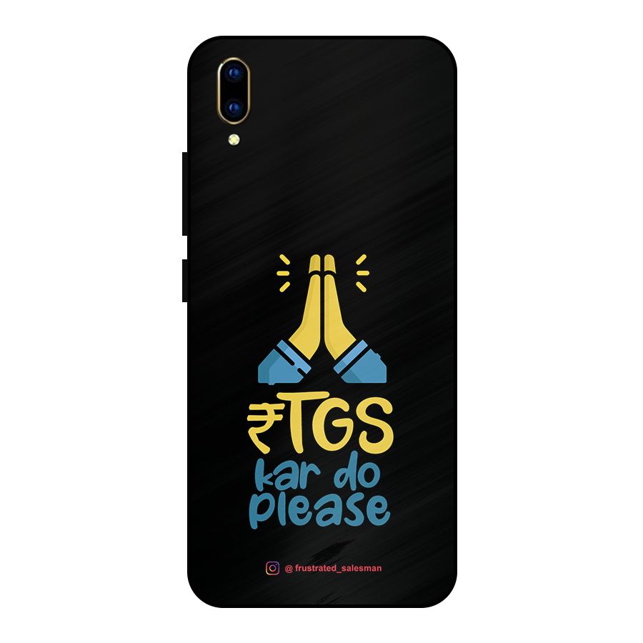 RTGS Kar Do Please Black Metal Back Case for Vivo V11 Pro