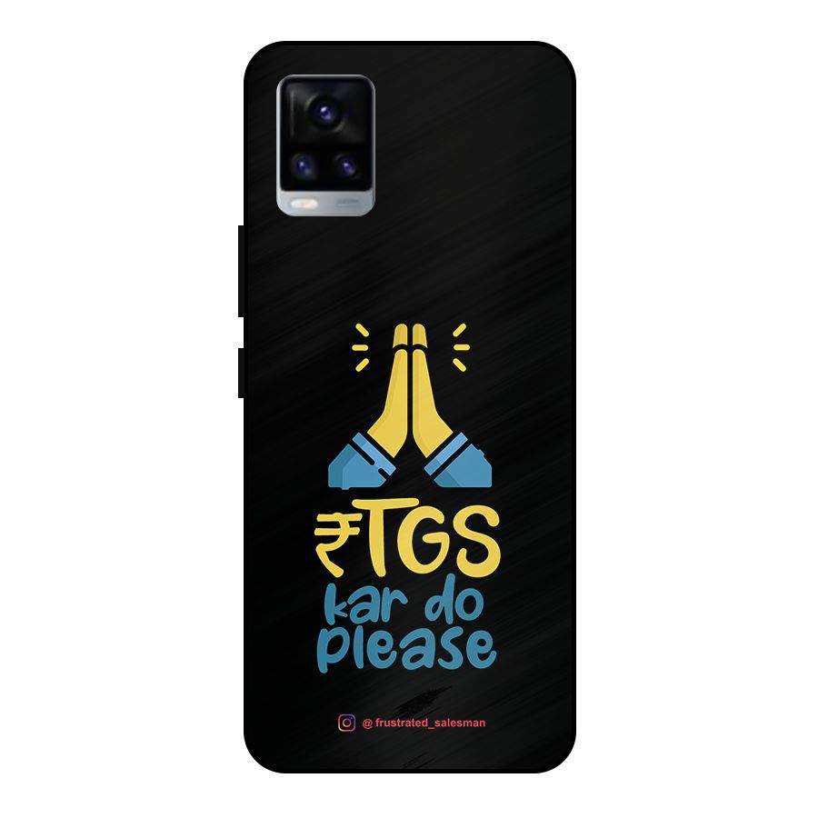 RTGS Kar Do Please Black Metal Back Case for Vivo V20 2021