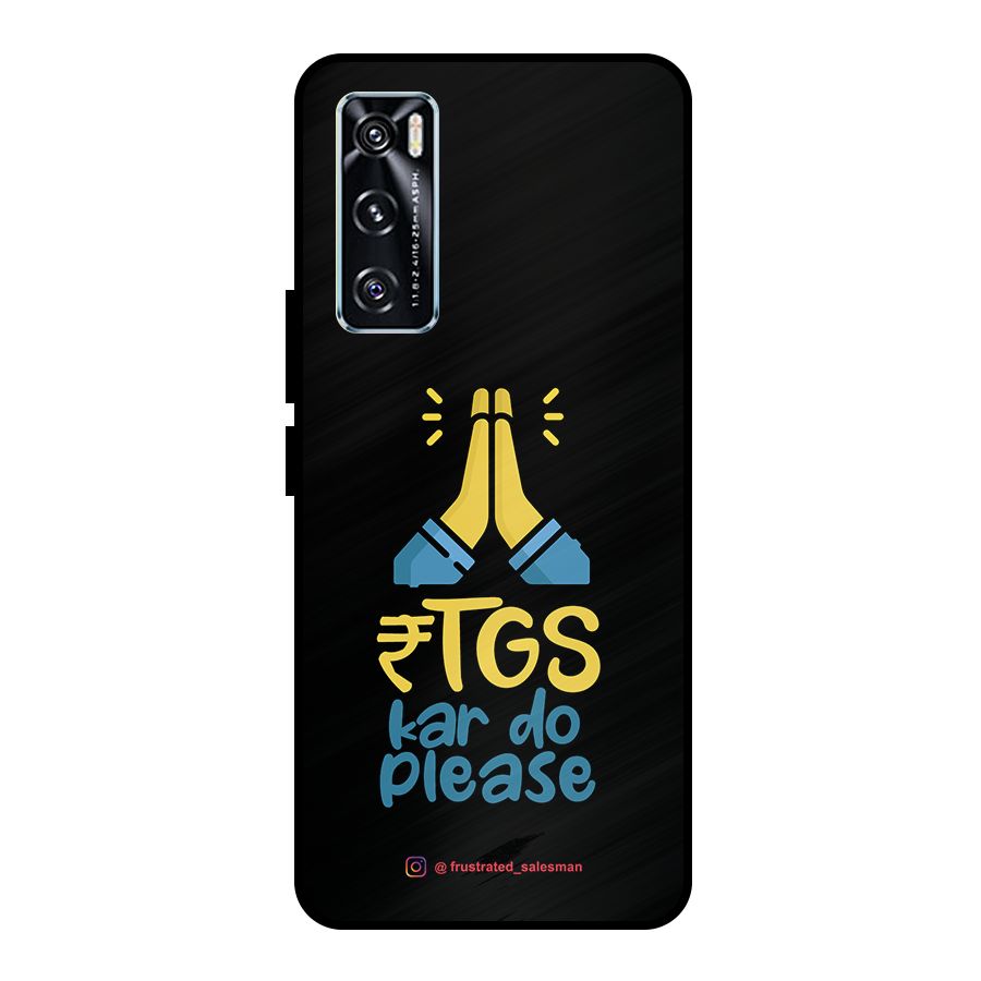 RTGS Kar Do Please Black Metal Back Case for Vivo V20 SE