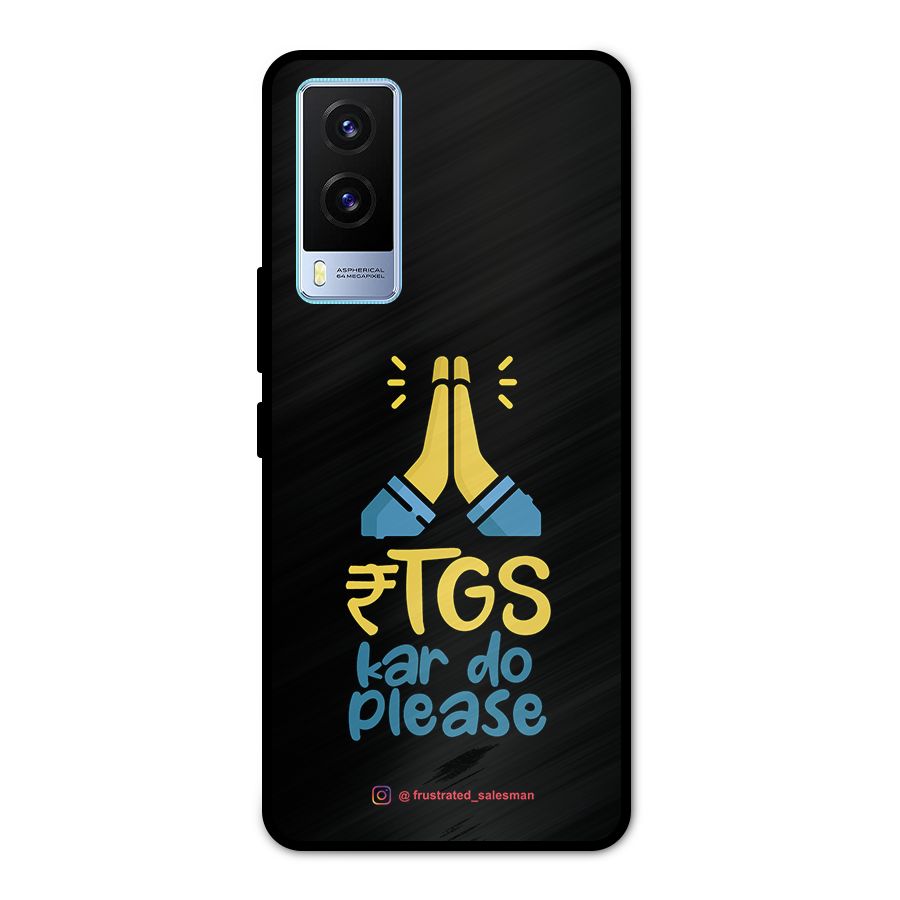 RTGS Kar Do Please Black Metal Back Case for Vivo V21e 5G