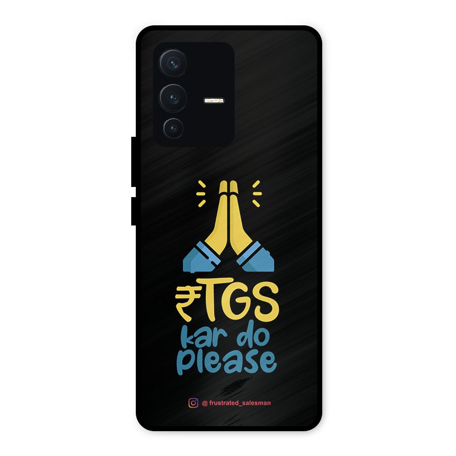 RTGS Kar Do Please Black Metal Back Case for Vivo V23 5G