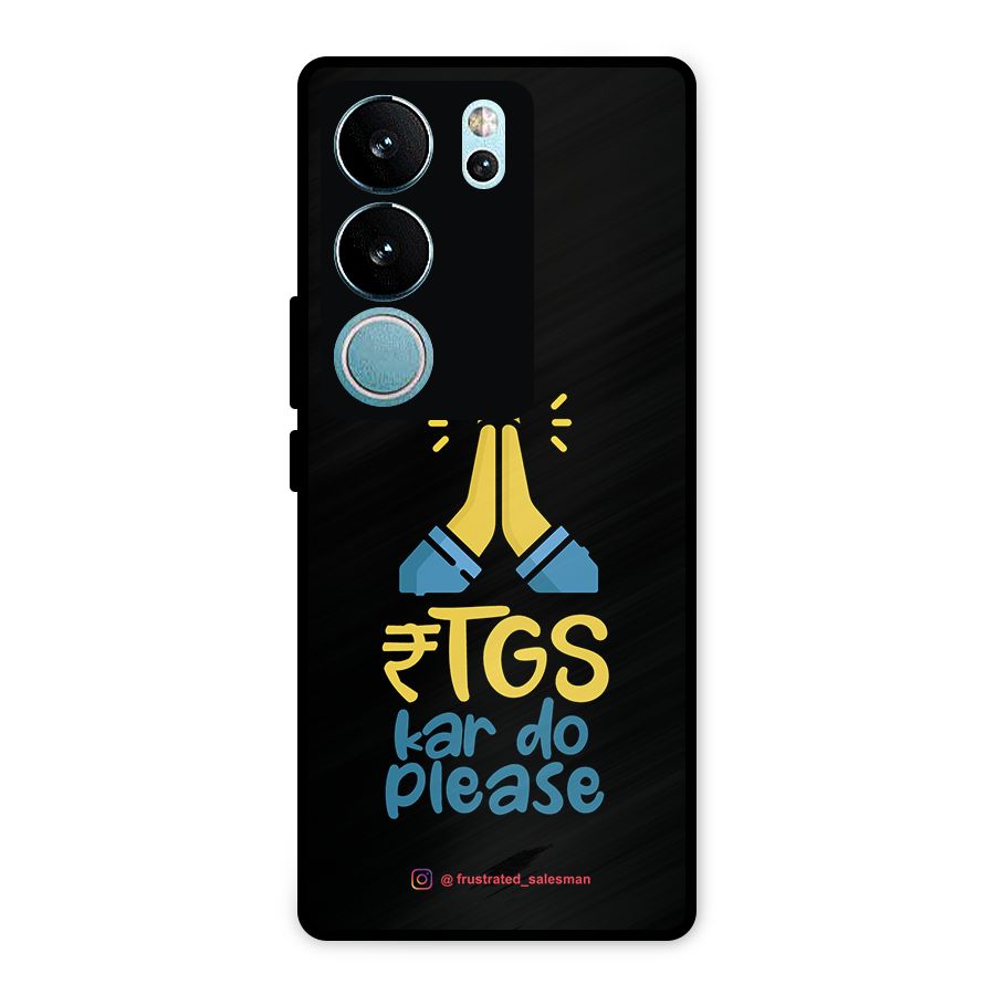 RTGS Kar Do Please Black Metal Back Case for Vivo V29 Pro