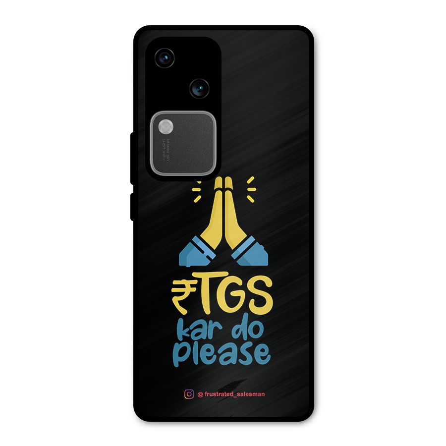 RTGS Kar Do Please Black Metal Back Case for Vivo V30 Pro