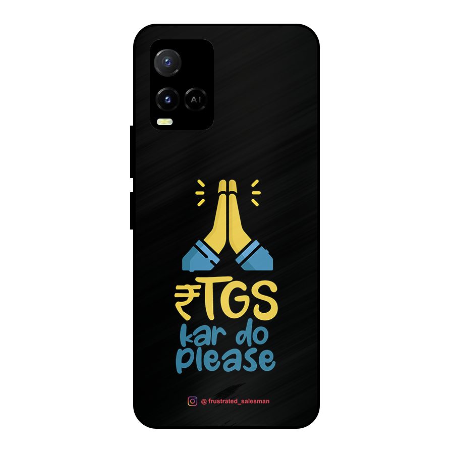 RTGS Kar Do Please Black Metal Back Case for Vivo Y21T