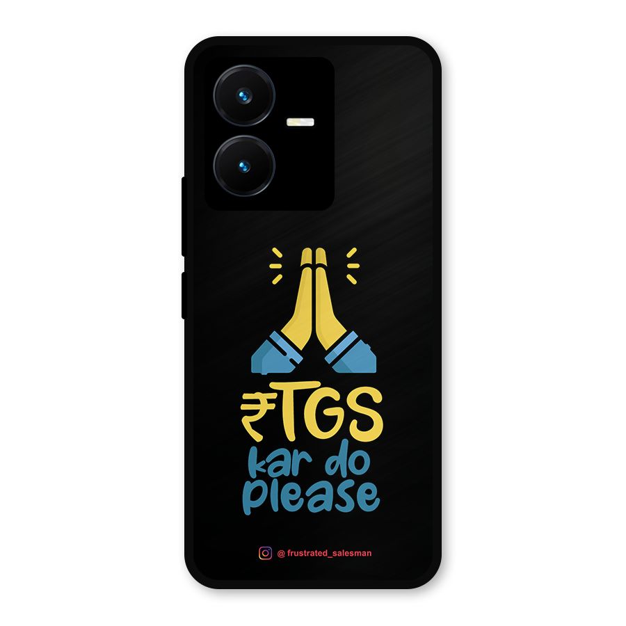 RTGS Kar Do Please Black Metal Back Case for Vivo Y22