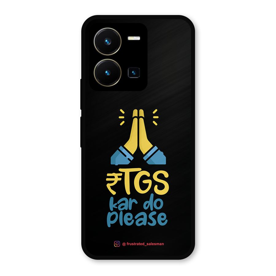 RTGS Kar Do Please Black Metal Back Case for Vivo Y35