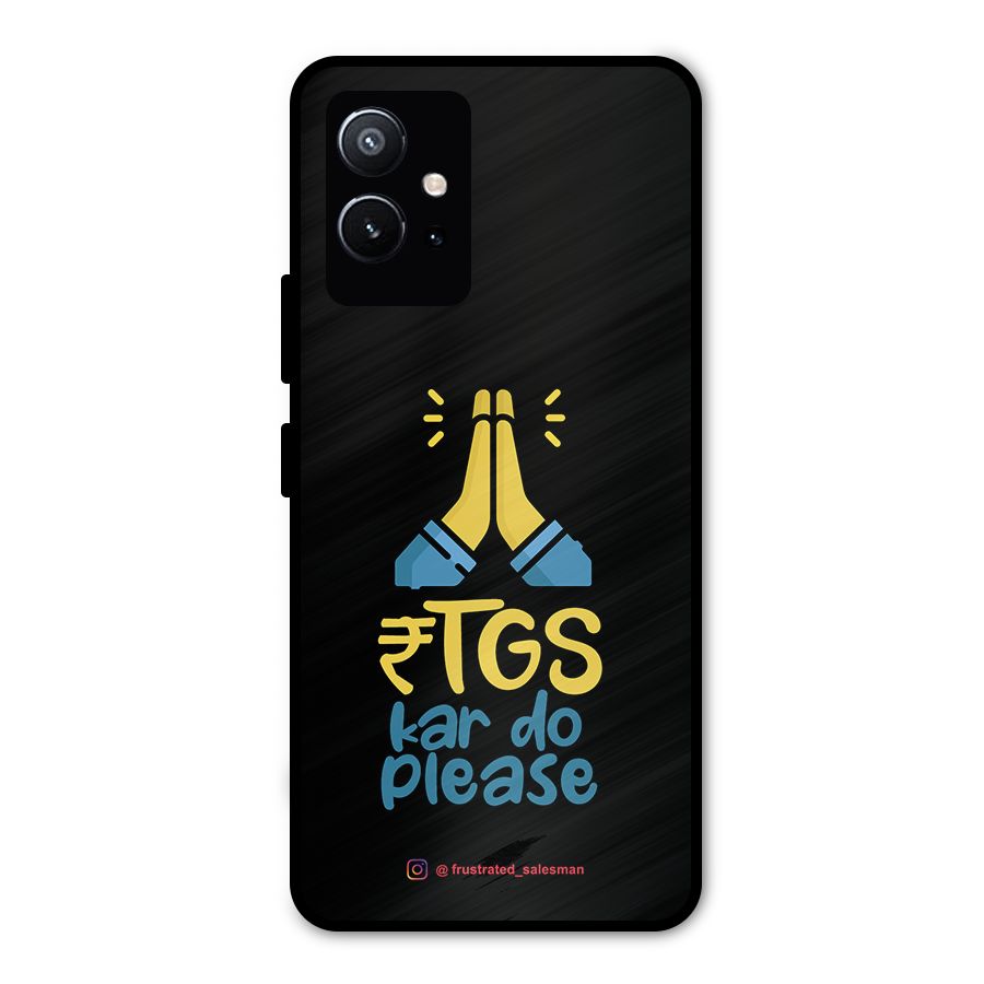 RTGS Kar Do Please Black Metal Back Case for Vivo Y75 5G