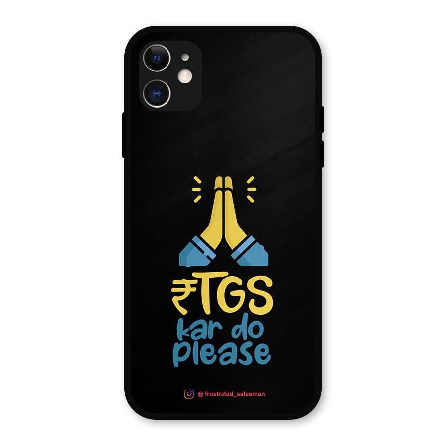 RTGS Kar Do Please Black Metal Back Case for iPhone 11