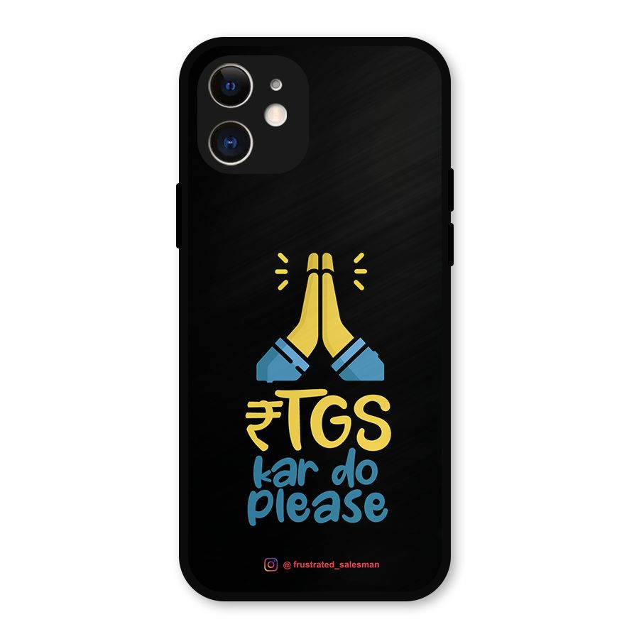 RTGS Kar Do Please Black Metal Back Case for iPhone 12