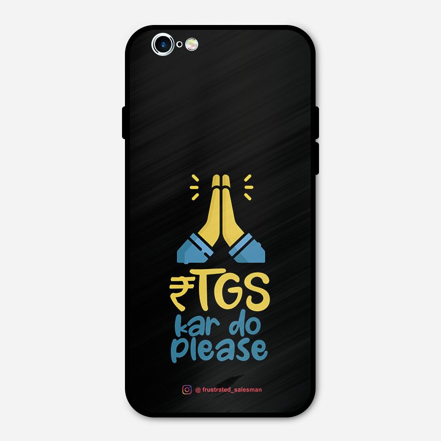 RTGS Kar Do Please Black Metal Back Case for iPhone 6 6s