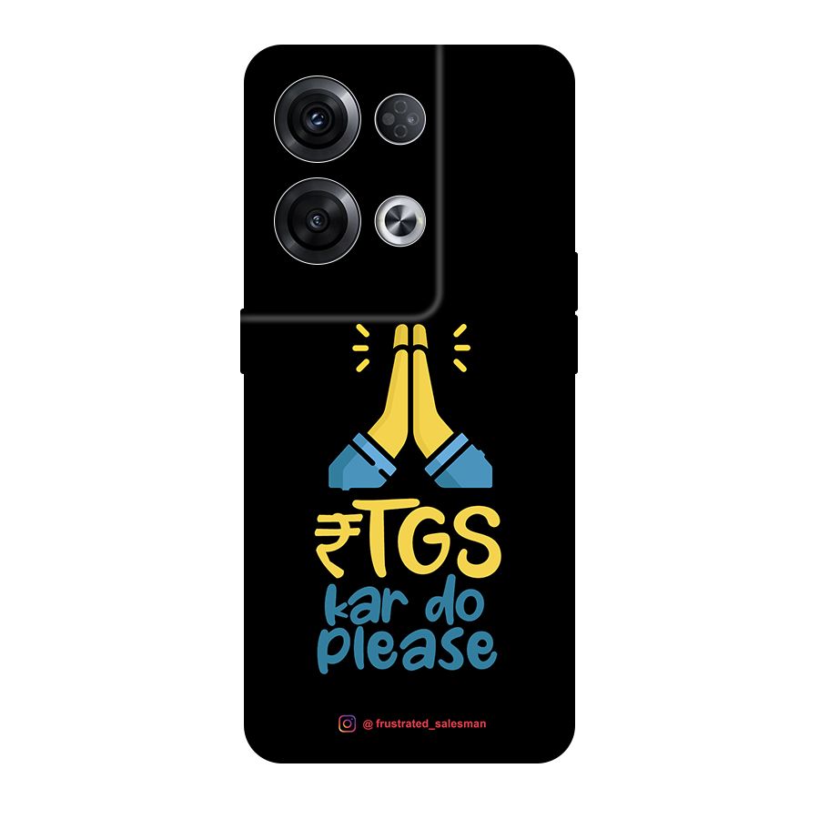 RTGS Kar Do Please Black Original Polycarbonate Back Case for Oppo Reno8 Pro 5G