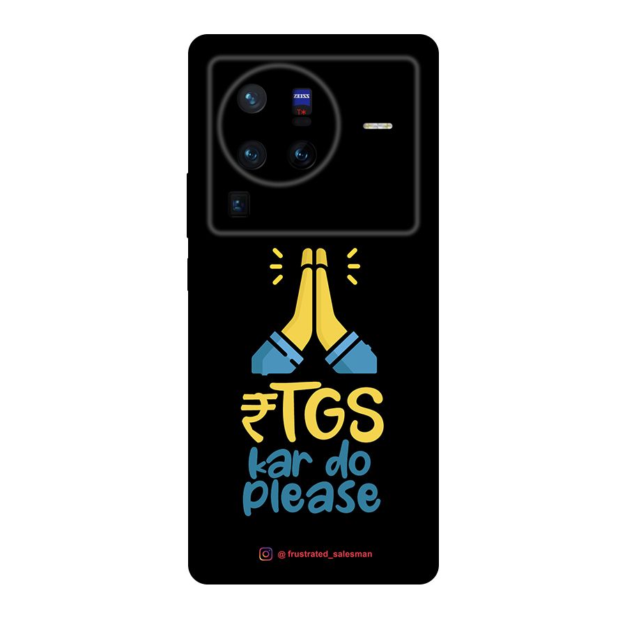 RTGS Kar Do Please Black Original Polycarbonate Back Case for Vivo X80