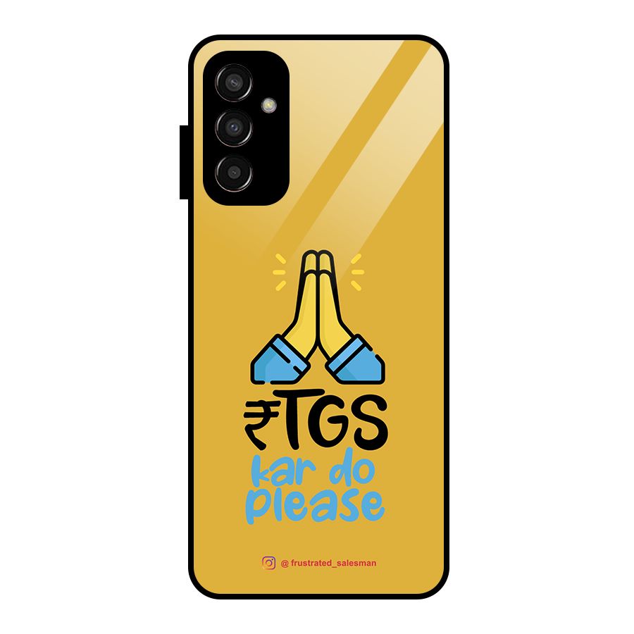 RTGS Kar Do Please Mustard Yellow Glass Back Case for Galaxy F13