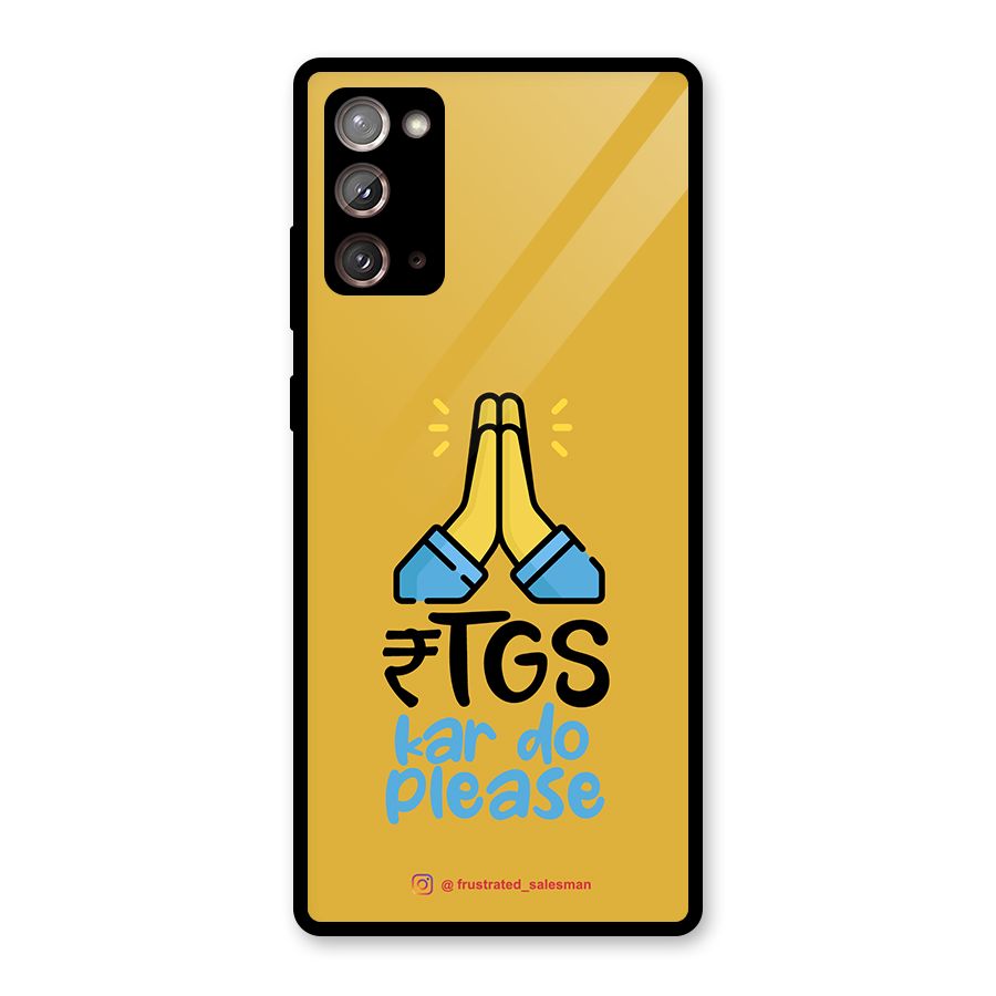 RTGS Kar Do Please Mustard Yellow Glass Back Case for Galaxy Note 20