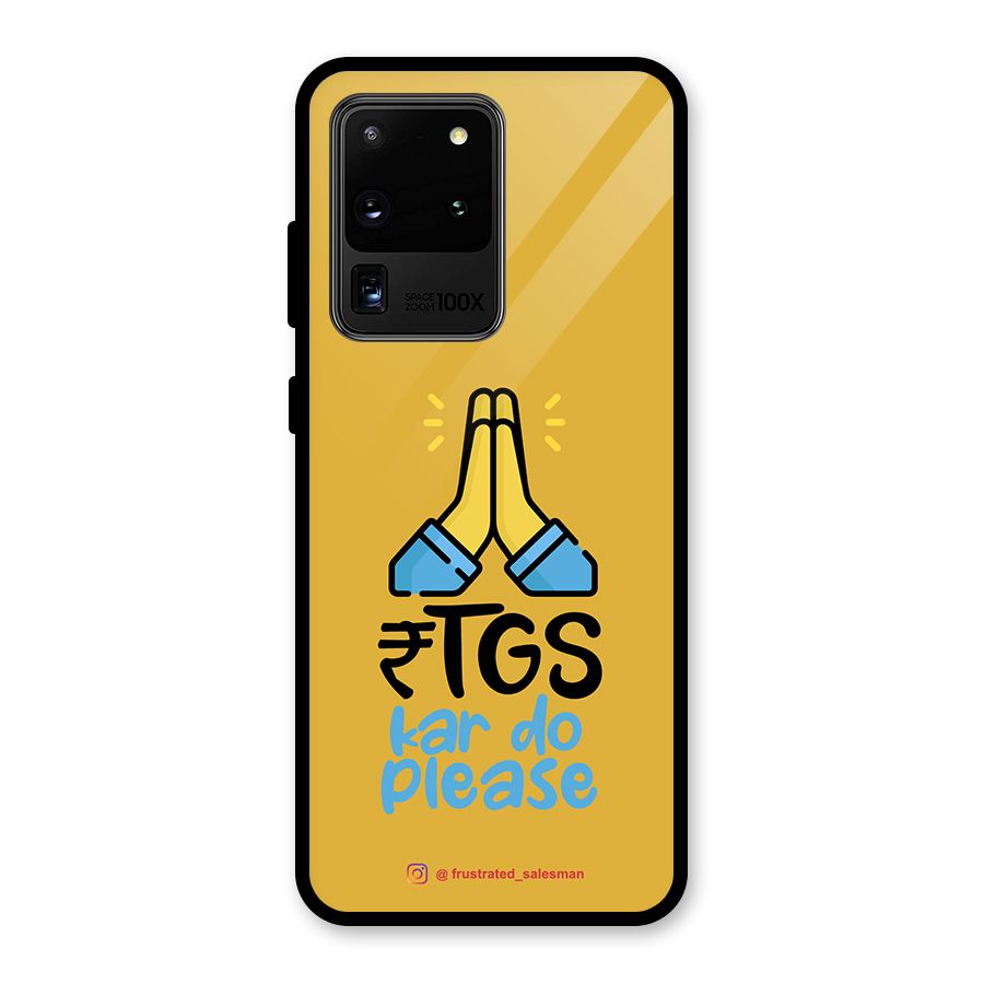 RTGS Kar Do Please Mustard Yellow Glass Back Case for Galaxy S20 Ultra