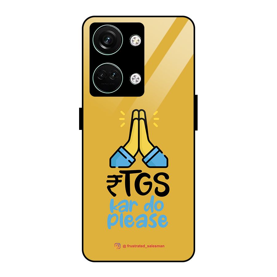 RTGS Kar Do Please Mustard Yellow Glass Back Case for Oneplus Nord 3