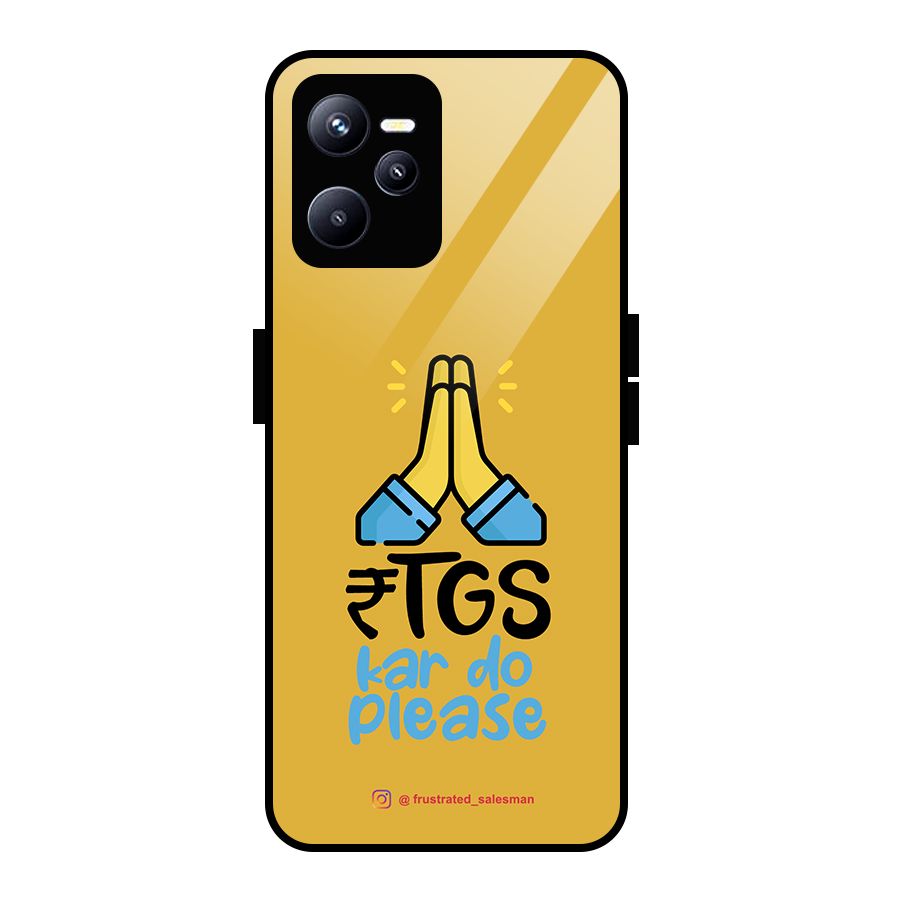 RTGS Kar Do Please Mustard Yellow Glass Back Case for Realme C35