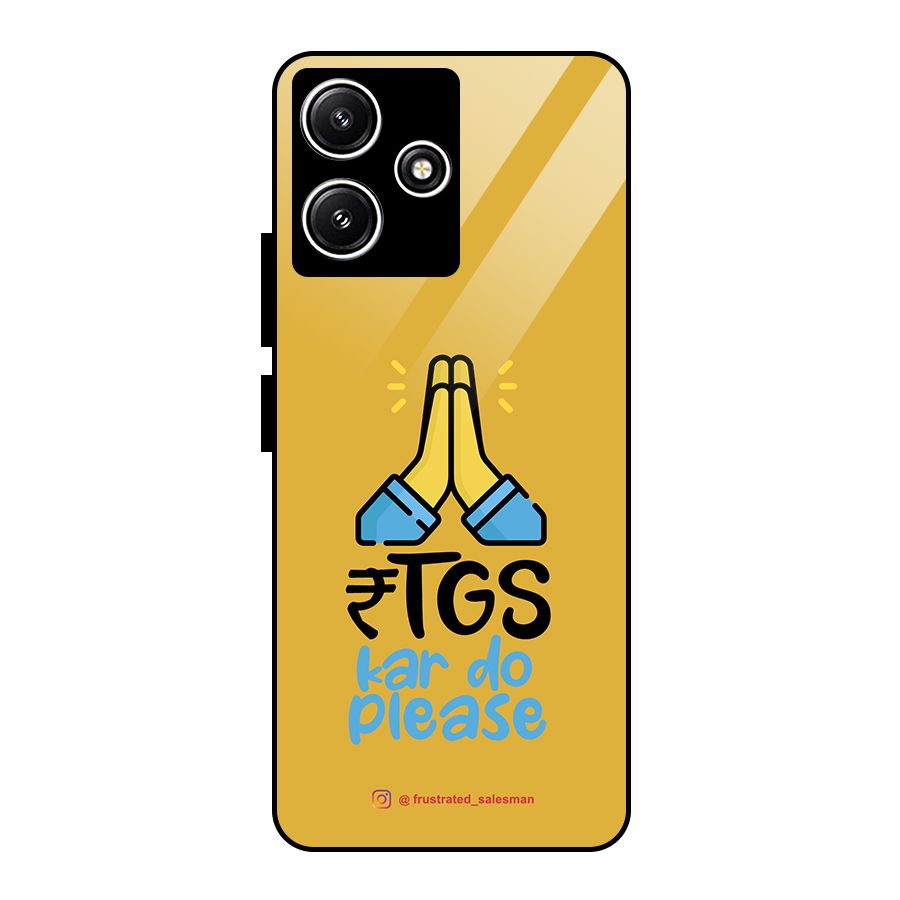 RTGS Kar Do Please Mustard Yellow Glass Back Case for Redmi 12 5G