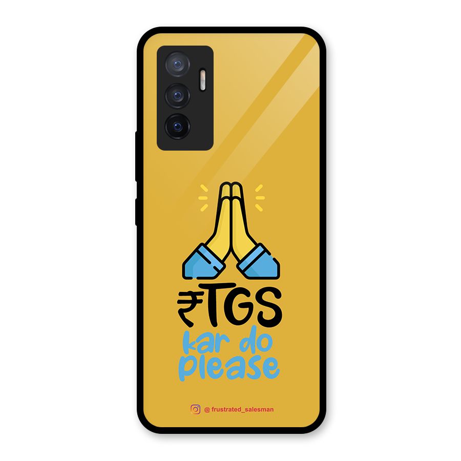 RTGS Kar Do Please Mustard Yellow Glass Back Case for Vivo V23e