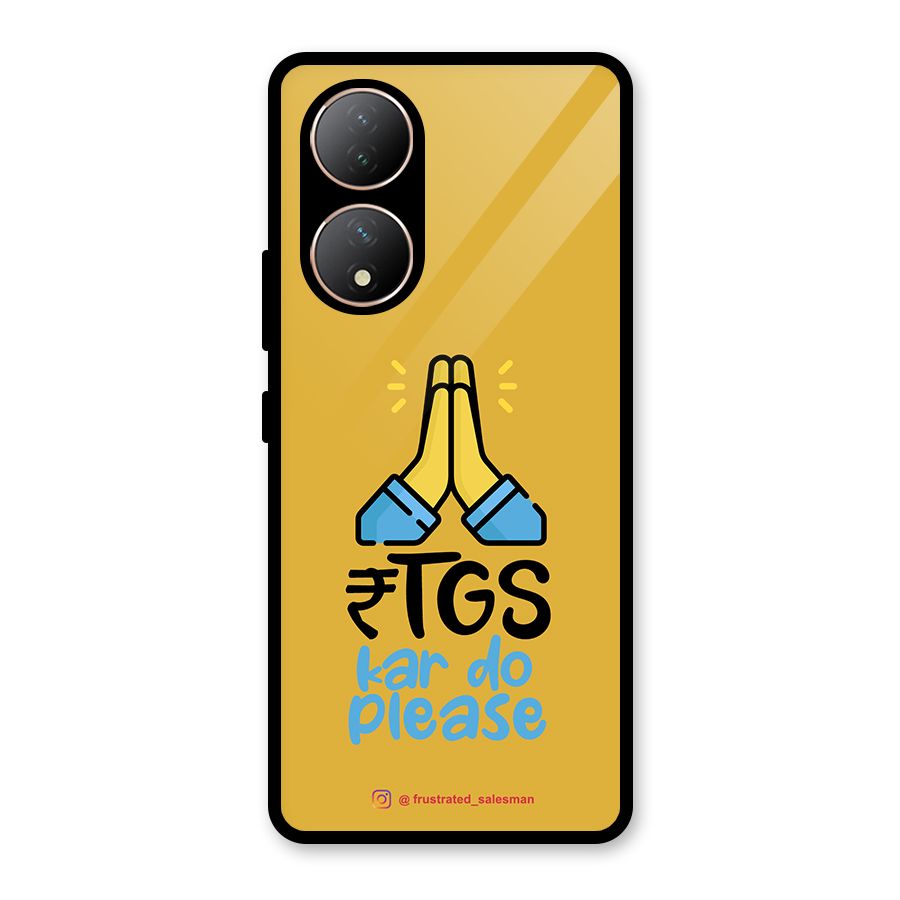 RTGS Kar Do Please Mustard Yellow Glass Back Case for Vivo Y100A