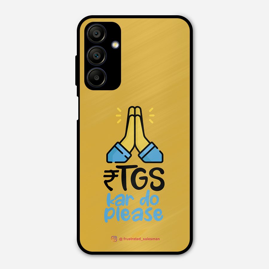 RTGS Kar Do Please Mustard Yellow Metal Back Case for Galaxy A15 5G