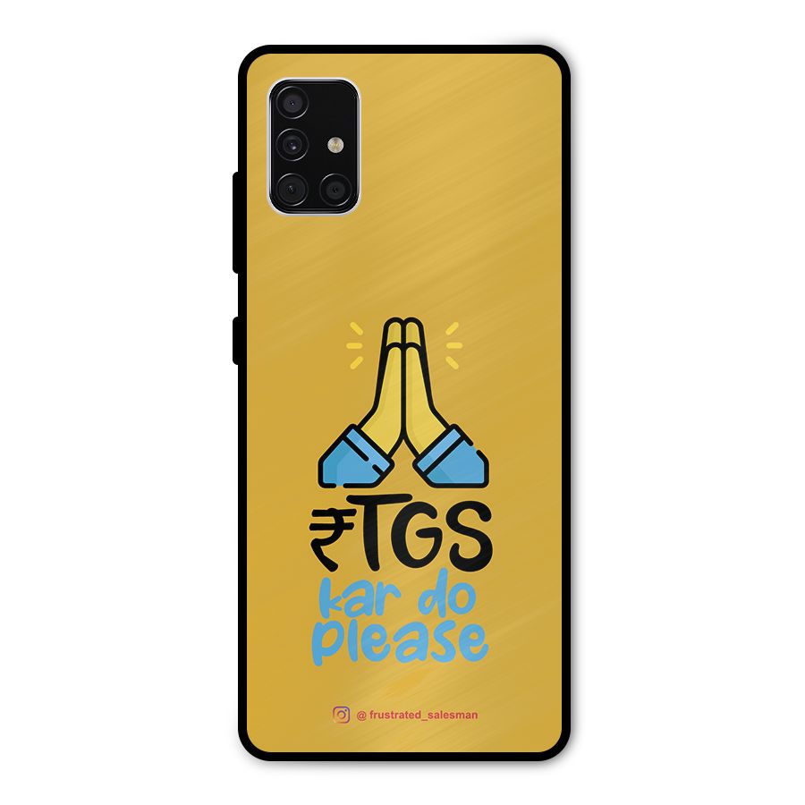 RTGS Kar Do Please Mustard Yellow Metal Back Case for Galaxy A51