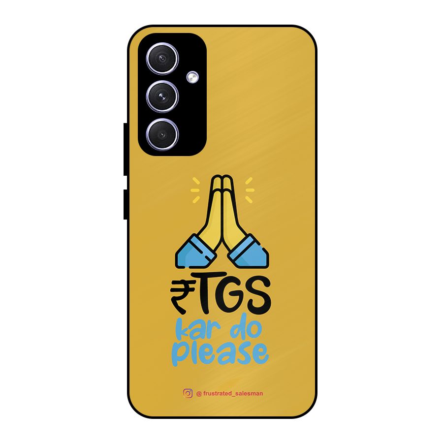 RTGS Kar Do Please Mustard Yellow Metal Back Case for Galaxy A54