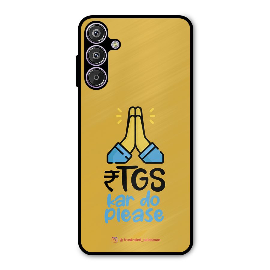 RTGS Kar Do Please Mustard Yellow Metal Back Case for Galaxy F15