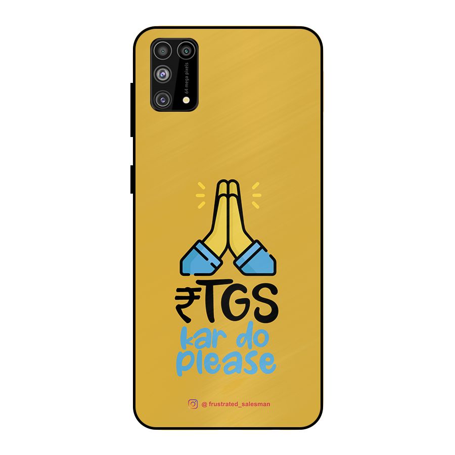 RTGS Kar Do Please Mustard Yellow Metal Back Case for Galaxy F41