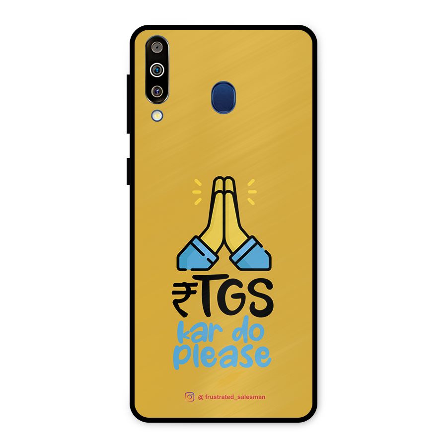 RTGS Kar Do Please Mustard Yellow Metal Back Case for Galaxy M30