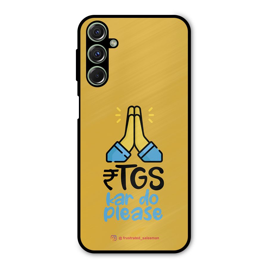 RTGS Kar Do Please Mustard Yellow Metal Back Case for Galaxy M34