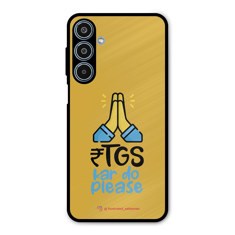 RTGS Kar Do Please Mustard Yellow Metal Back Case for Galaxy M35