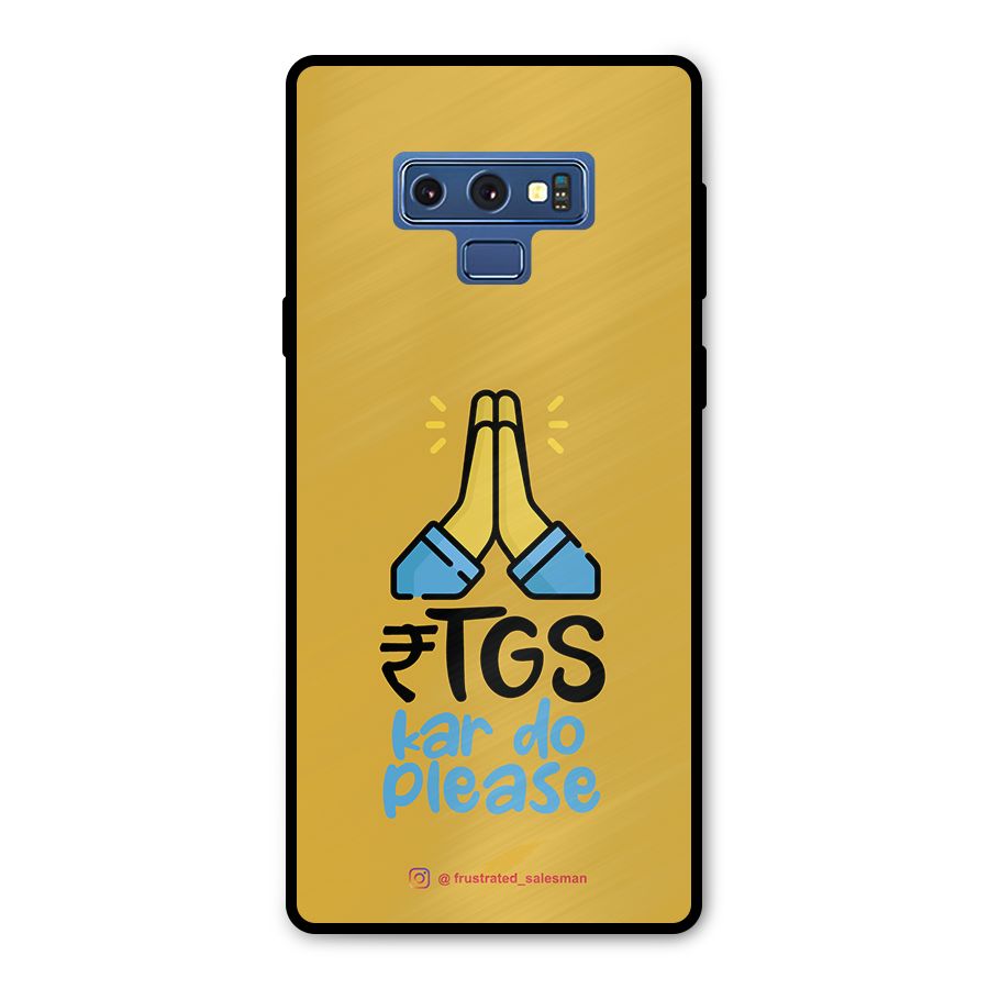 RTGS Kar Do Please Mustard Yellow Metal Back Case for Galaxy Note 9