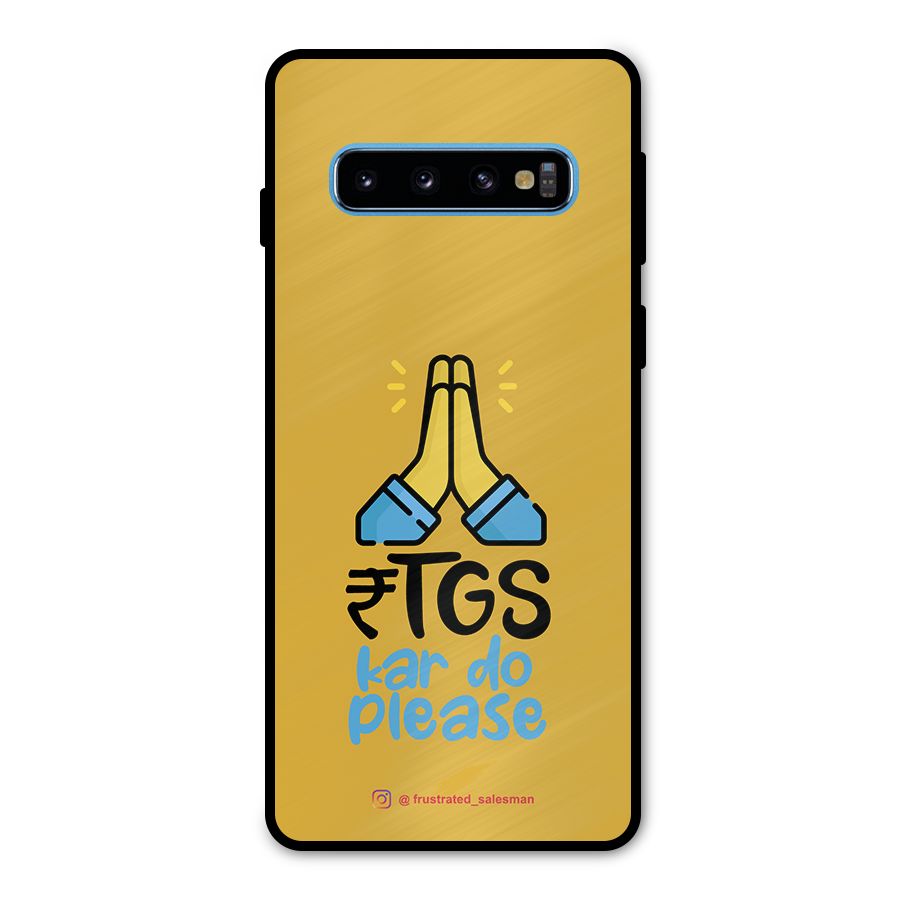 RTGS Kar Do Please Mustard Yellow Metal Back Case for Galaxy S10