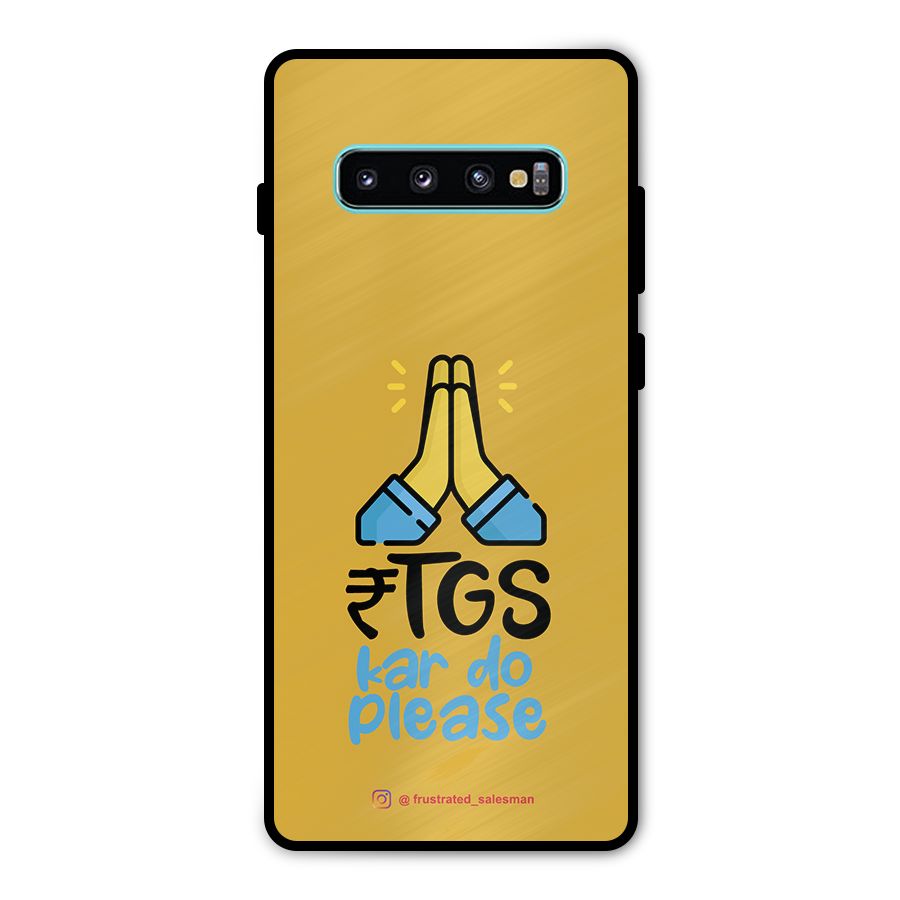 RTGS Kar Do Please Mustard Yellow Metal Back Case for Galaxy S10 Plus