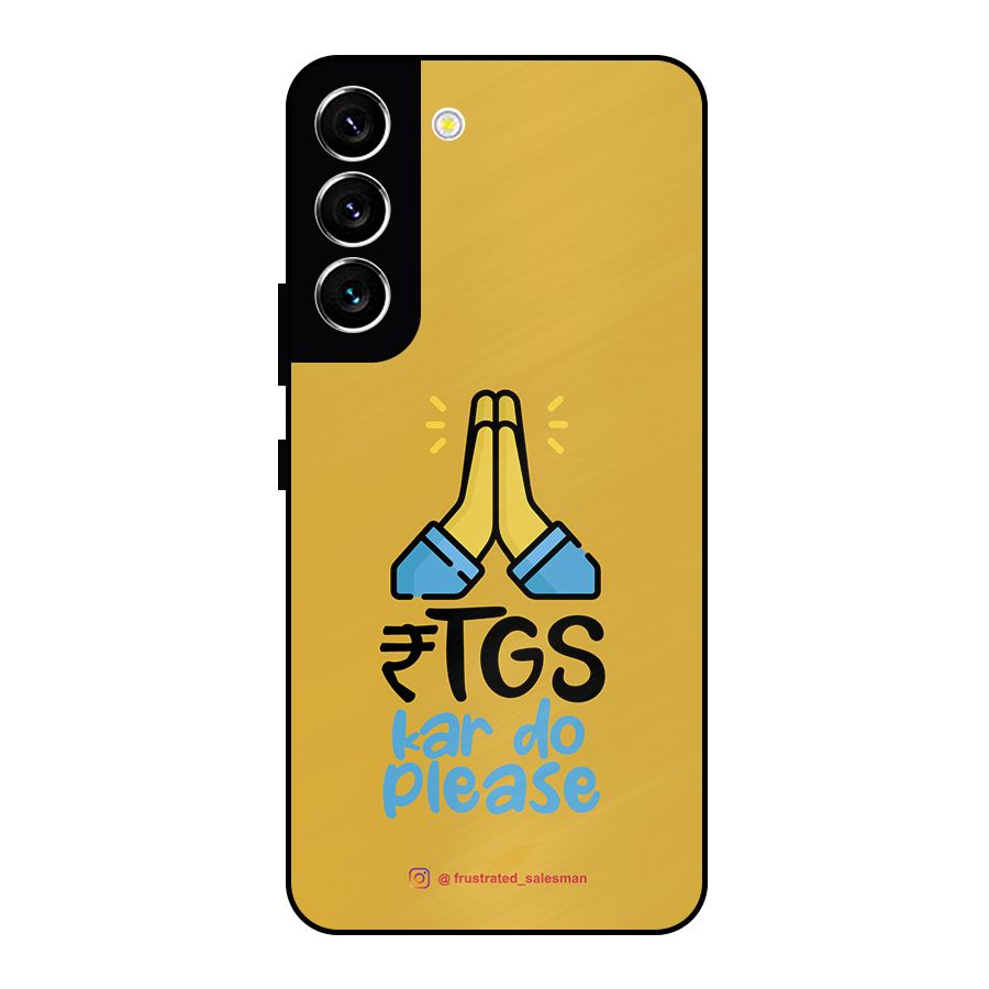 RTGS Kar Do Please Mustard Yellow Metal Back Case for Galaxy S22 5G