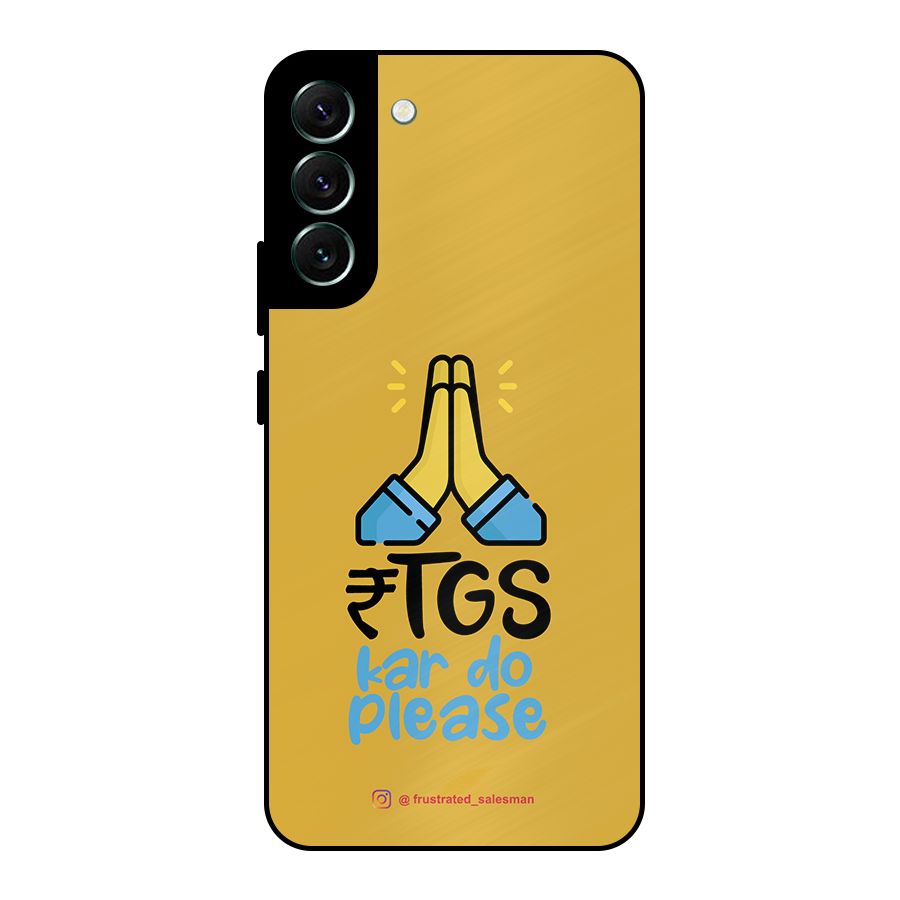 RTGS Kar Do Please Mustard Yellow Metal Back Case for Galaxy S22 Plus 5G