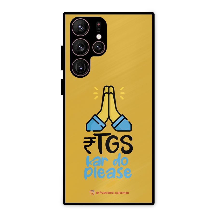 RTGS Kar Do Please Mustard Yellow Metal Back Case for Galaxy S22 Ultra 5G